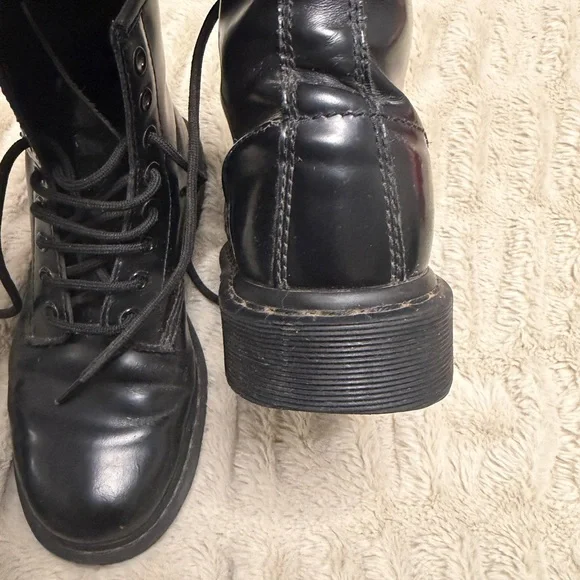 Dr. Martens Black Leather Combat Boots - Picture 6 of 8